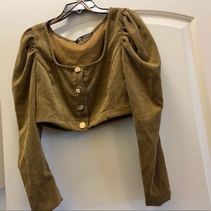Zara Corduroy Crop Top (NWOT)